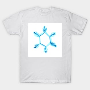 Watercolor snowflake, holiday art decoration, sketch. Illustration hand drawn modern T-Shirt